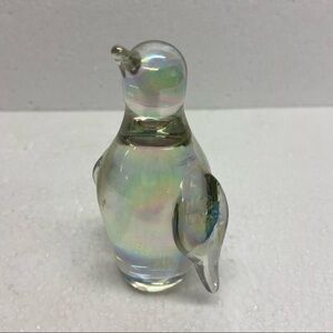 Vintage Clear Glass Penguin Figurine 4c3”